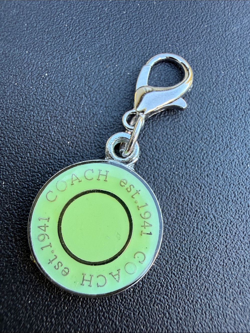 COACH Green Enamel Circle Mini Charm